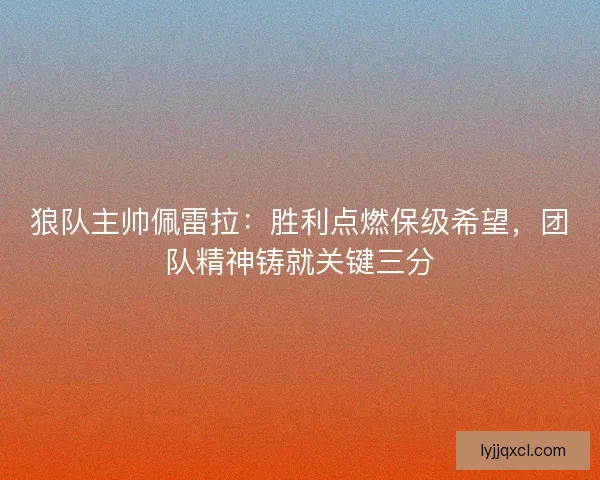狼队主帅佩雷拉：胜利点燃保级希望，团队精神铸就关键三分