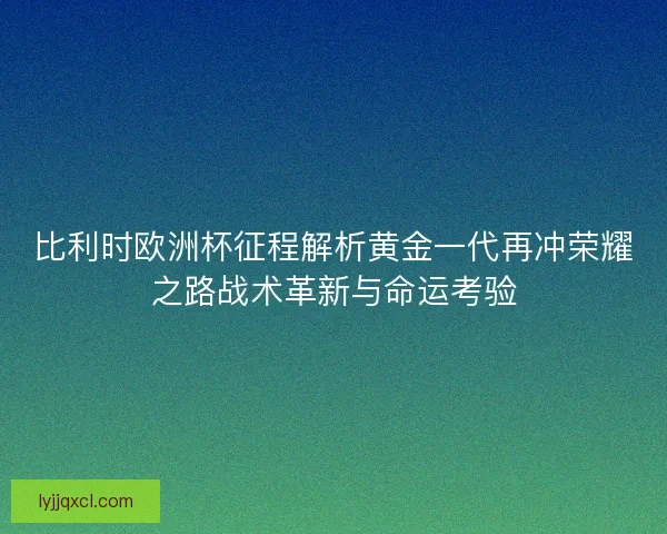 比利时欧洲杯征程解析黄金一代再冲荣耀之路战术革新与命运考验