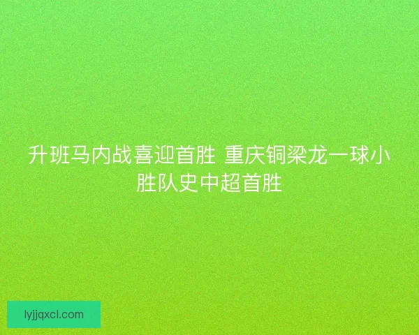 升班马内战喜迎首胜 重庆铜梁龙一球小胜队史中超首胜